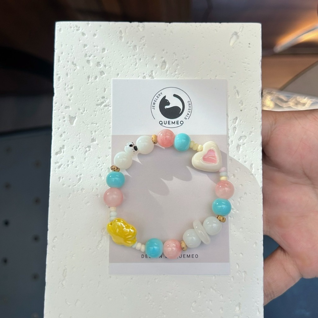 [SỈ] Vòng tay chuỗi Hạt Sứ Hình nhiều màu Macaron Full Collors QUEMEO Ngọt ngào Cho Nữ