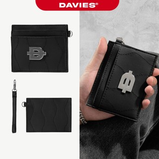 Ví đựng thẻ nhiều ngăn DAVIES chất da, màu đen chần chỉ Air Card Holder local brand | D-V54