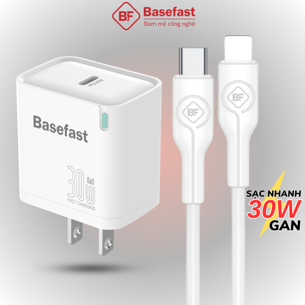 Bộ sạc nhanh 20W 30W Basefast Củ sạc chống quá tải nhiệt dùng cho dòng Phone xs 11 12 13 14 pro max