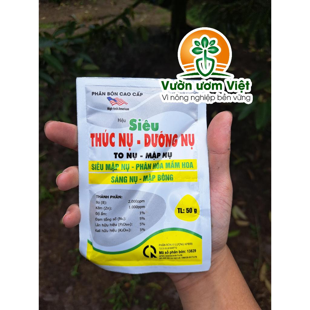 Phân bón SIÊU THÚC NỤ - DƯỠNG NỤ kích thích hoa phát triển nhanh, nở sớm, chống nghẹn nụ hoa - 50gr