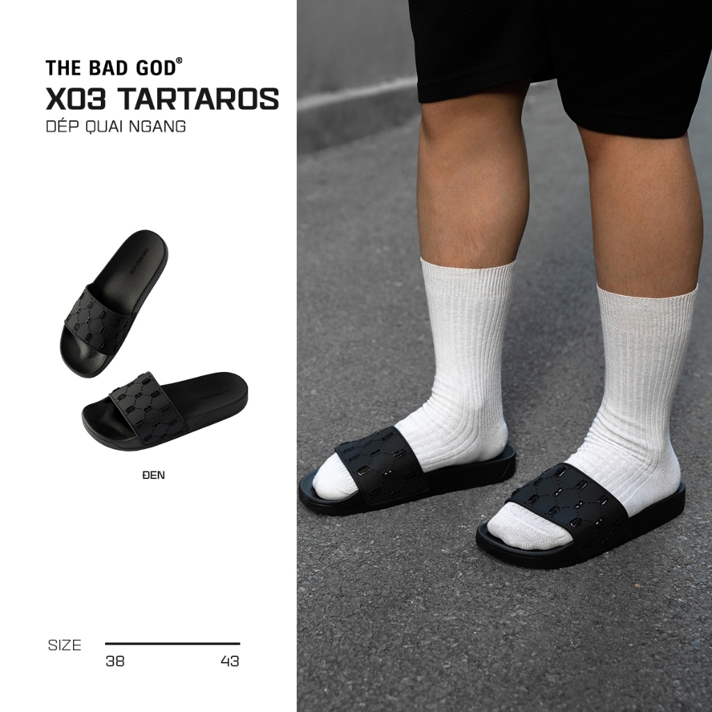 Dép Quai Ngang Nam Nữ The Bad God Tartaros X03 Black, Dép Unisex Local Brand Đế PVC Chống Trơn | BigBuy360 - bigbuy360.vn