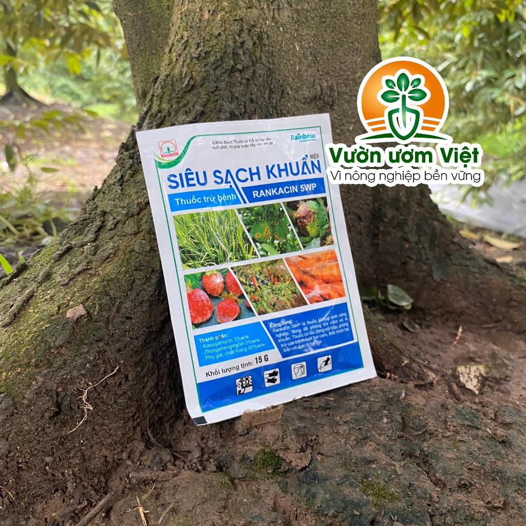 Thuốc trừ bệnh SIÊU SẠCH KHUẨN 5WP diệt vi khuẩn trị triệt để héo xanh, chết nhanh, bạc lá,... 15gr