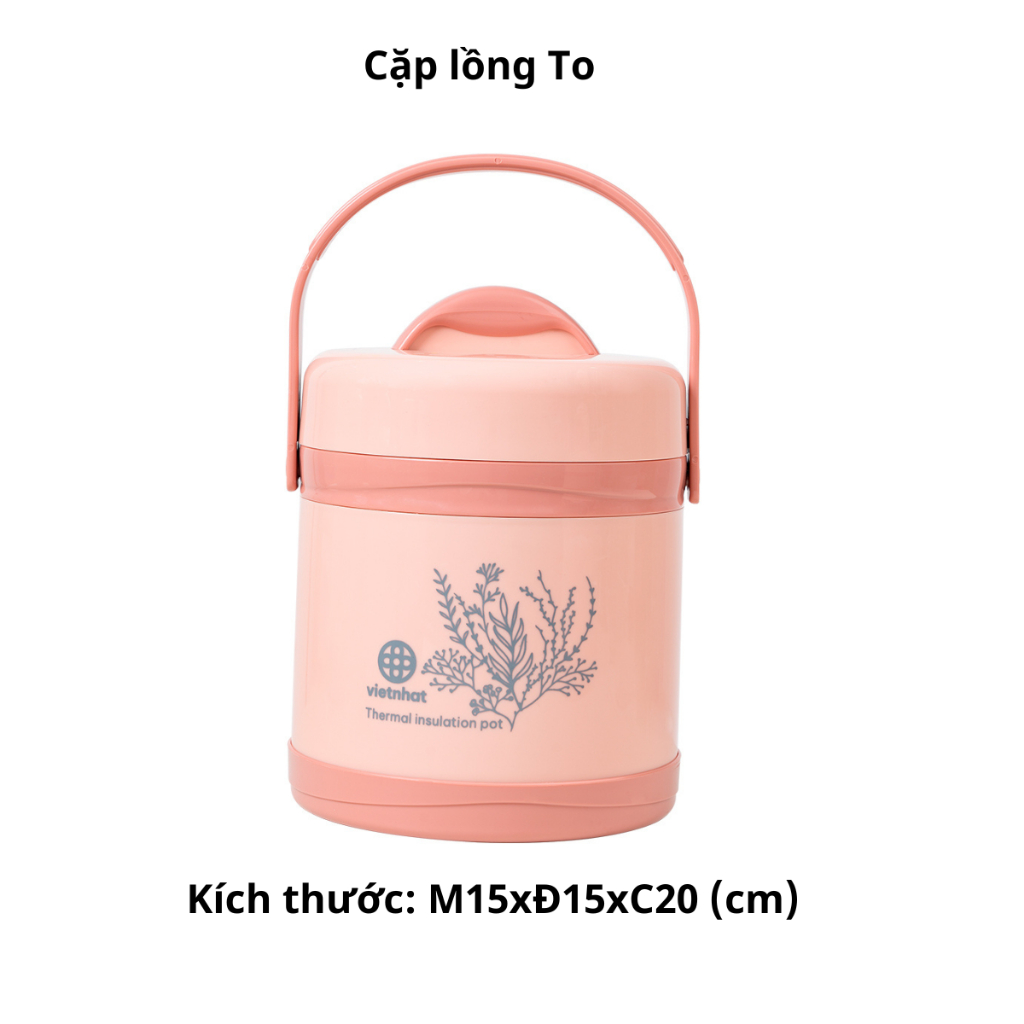 Cặp Lồng Giữ Nhiệt, Cặp lồng đựng cơm mang đi làm, Cặp lồng Inox 304 Bền Đẹp Chính Hãng Việt Nhật (mã 6465+6466)
