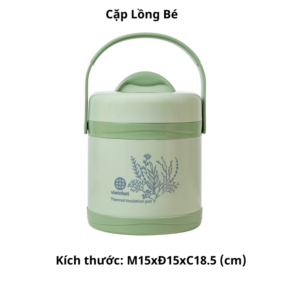 Cặp Lồng Giữ Nhiệt, Cặp lồng đựng cơm mang đi làm, Cặp lồng Inox 304 Bền Đẹp Chính Hãng Việt Nhật (mã 6465+6466)
