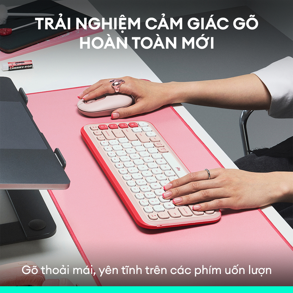 Combo Chuột & Bàn Phím Bluetooth Logitech POP ICON COMBO - Gõ yên tĩnh, phím lập trình, Easy-Switch | BigBuy360 - bigbuy360.vn