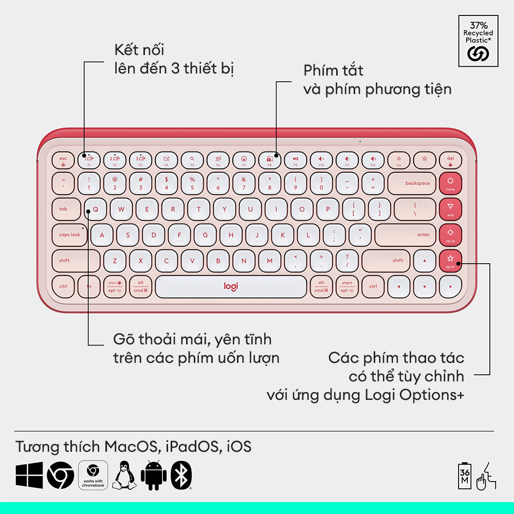 Combo Chuột & Bàn Phím Bluetooth Logitech POP ICON COMBO - Gõ yên tĩnh,  phím lập trình, Easy-Switch | Shopee Việt Nam