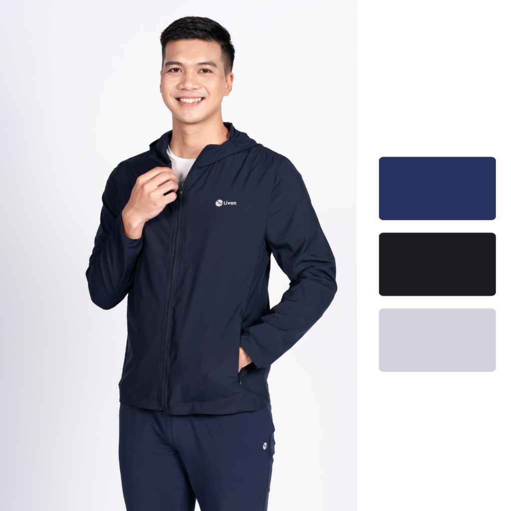 Ảnh Áo Khoác Gió Thể Thao Nam 1 Lớp Siêu Nhẹ Livan Sport LV24W04M601, Áo Khoác Gió Nhẹ Nam Thu Đông 1