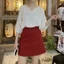 Chân Váy Công Sở Nữ Thiết Kế Lưng Cao Chữ A Ngắn Trắng Đen Ulzzang Cạp Cao Vintage Ôm Body CV002