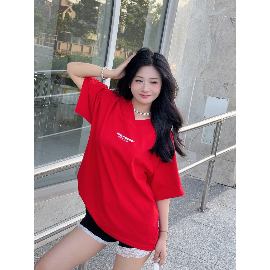 Áo Thun Boxy Raglan Local Brand NEVASOME V-Neck Sọc Tay Cotton 260 gsm Tay Lỡ Form Boxy Rộng Nam Nữ