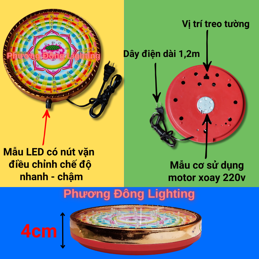 Đèn LED Hào Quang Cơ, Hào Quang LED nhiều kích cỡ 15cm, 18cm, 22cm, 25cm, 30cm