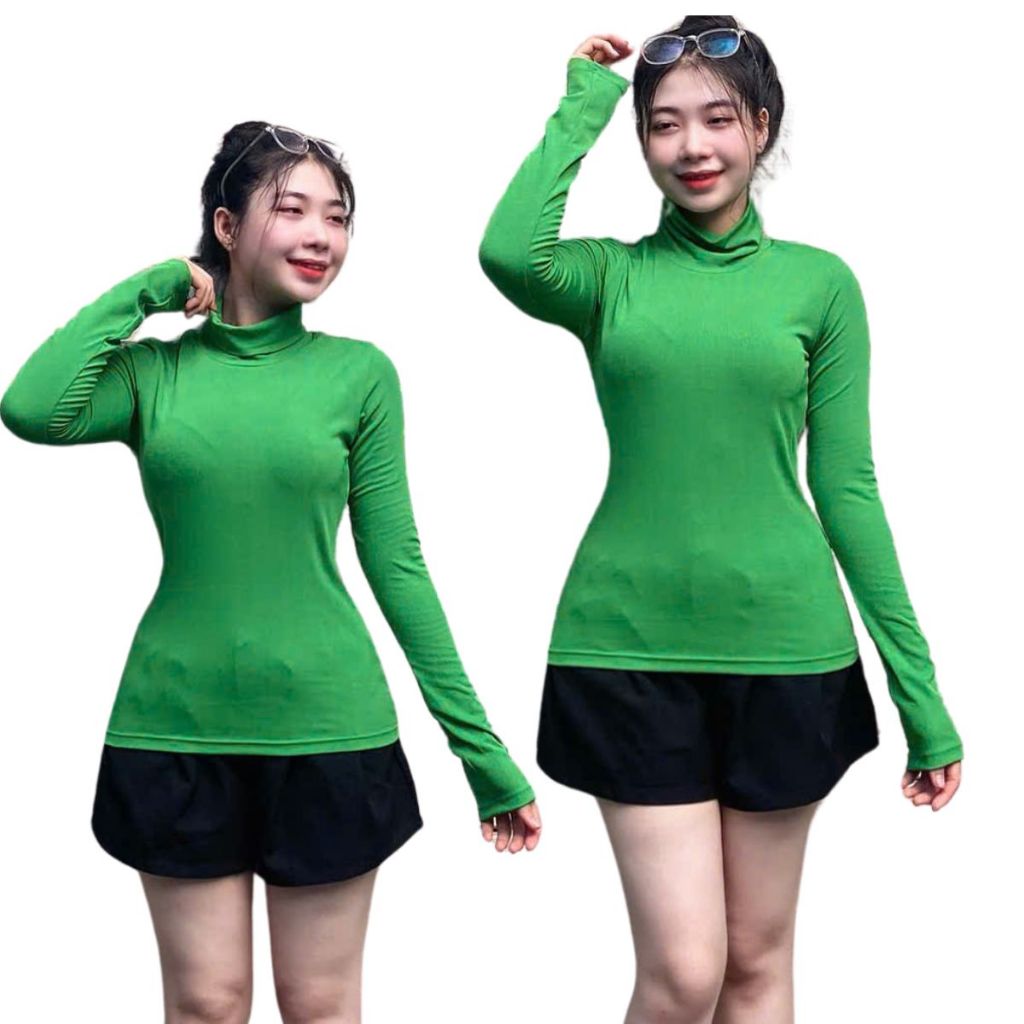 Áo Thun Nữ Tay Dài  Bigsize ESHOP Áo Dài Tay Nữ Cổ Lọ Trơn Đẹp Mặc Mùa Đông Xinh Dễ Thương MS5002