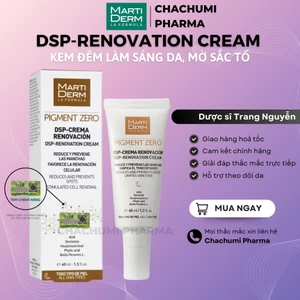 Kem đêm làm sáng da, mờ sắc tố, duy trì sau hydroquinone martiderm pigment zero dsp renovation cream