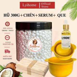 [COMBO CƠ BẢN] Hũ 300g sáp wax lông cap cấp sữa dừa lyihome, sáp wax lông nóng chất dẻo bám lông tốtV