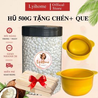 [TẶNG CHÉN] Hũ 500g dòng sáp wax lông nóng sữa dừa cao cấp lấy sạch tận gốc lyihome, sáp wax dẻoV