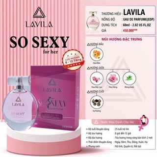 [Mua 1 Tặng 1] Nước hoa nữ So Sexy Lavila EDP 60ml - Tặng 1 nước hoa 20ml