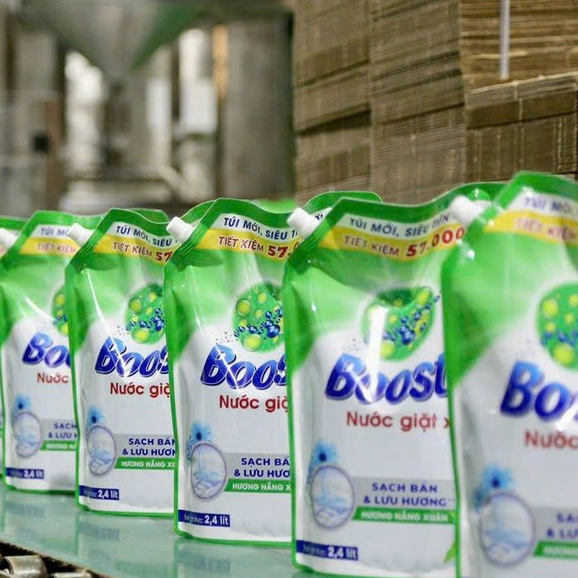 Combo 2 túi Nước giặt xả Bosster hương nắng xuân, túi 2,4L NEW