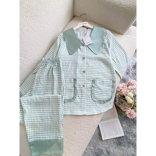 𝗛𝗮̀𝗻𝗴 𝗰𝗵𝗶́𝗻𝗵 𝗵𝗮̃𝗻𝗴 Set Đồ Ngủ Pyjama 𝐋𝐞𝐚𝐥𝐢𝐚 form rộng kẻ chất siêu nhẹ - O.N WORKSHOP