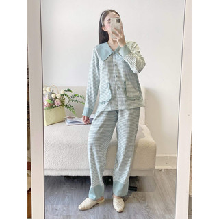 𝗛𝗮̀𝗻𝗴 𝗰𝗵𝗶́𝗻𝗵 𝗵𝗮̃𝗻𝗴 Set Đồ Ngủ Pyjama 𝐋𝐞𝐚𝐥𝐢𝐚 form rộng kẻ chất siêu nhẹ - O.N WORKSHOP