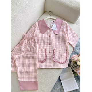 𝗛𝗮̀𝗻𝗴 𝗰𝗵𝗶́𝗻𝗵 𝗵𝗮̃𝗻𝗴 Set Đồ Ngủ Pyjama 𝐋𝐞𝐚𝐥𝐢𝐚 form rộng kẻ chất siêu nhẹ - O.N WORKSHOP