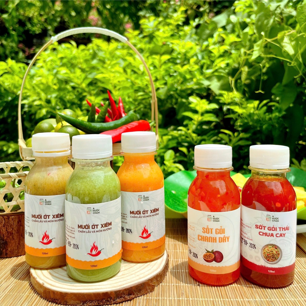 Combo 5 Chai sốt chấm và sốt trộn gỏi nhỏ tiện lợi A Nước Chấm