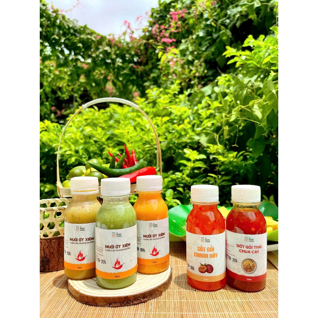 Combo 5 Chai sốt chấm và sốt trộn gỏi nhỏ tiện lợi A Nước Chấm