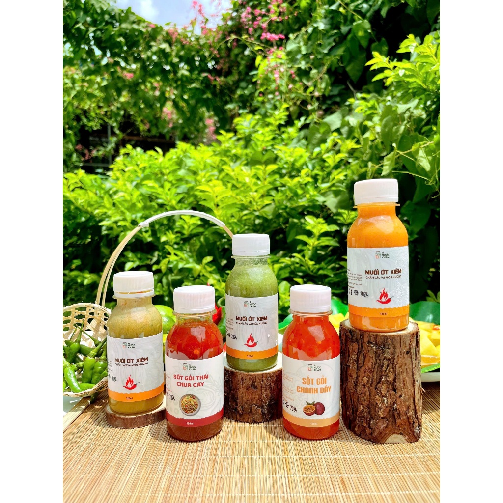 Combo 5 Chai sốt chấm và sốt trộn gỏi nhỏ tiện lợi A Nước Chấm