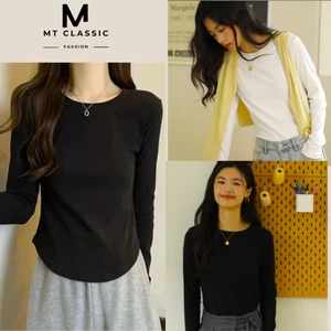 Áo phông nữ, áo thun tay dài co giãn không ôm sát, chất liệu thun loại 1 mềm mịn - MT CLASSIC