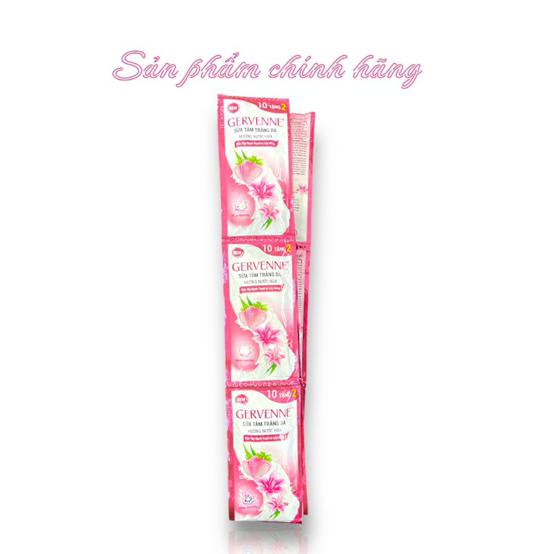 Combo 3 dây Sữa tắm Gervenne dây 12gói 3 mùi cho khách lựa chọn.