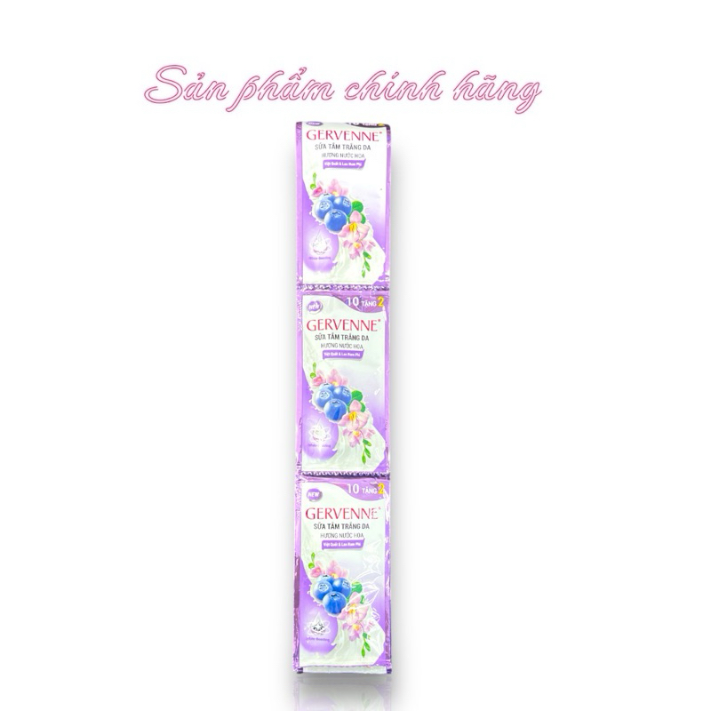 Combo 3 dây Sữa tắm Gervenne dây 12gói 3 mùi cho khách lựa chọn.