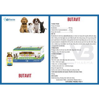 Thuốc thú y Butavit 100 Vb Pharma kích thích thèm ăn, tăng lực hồi sức cho chó mèo gà đá gia súc gc