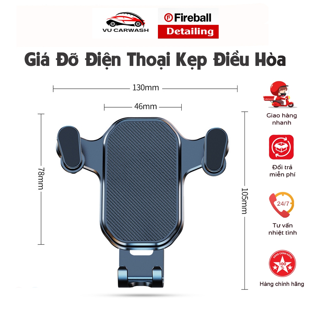 Giá Đỡ Điện Thoại Ô Tô Kẹp Gắn Cửa - Khe Gió Điều Hòa, Xoay 360 Độ, Móc Xoắn Ốc Ổn Định, Nhỏ Gọn