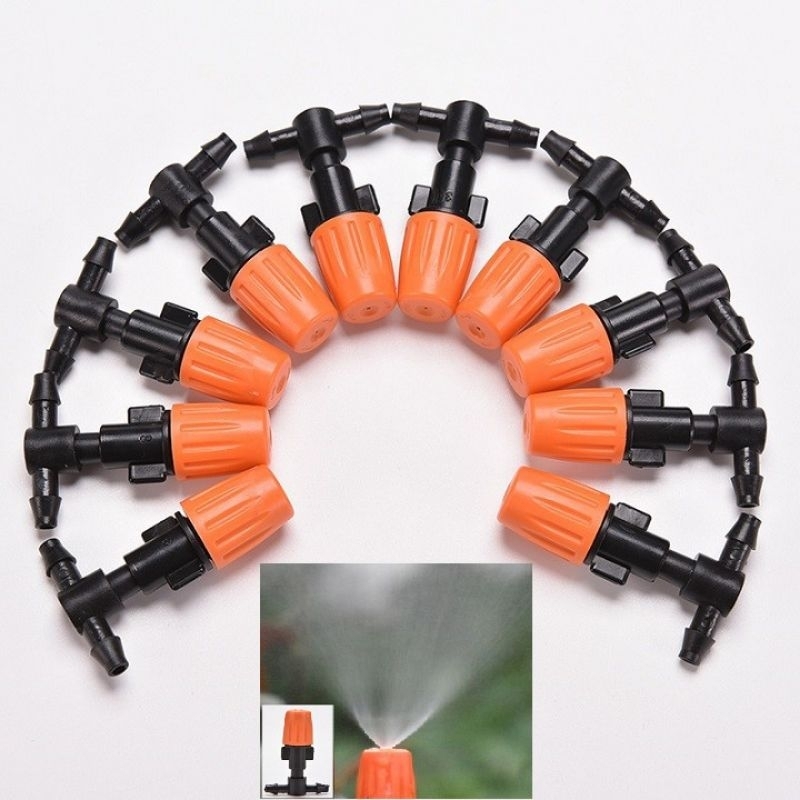 Trọn bộ tưới cây 12 đầu phun sương cam kèm 10m ống ldpe loại tốt - có thể tùy chọn số lượng béc và dây tưới