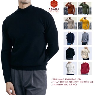 Áo len nam cổ lửng ABABA Form Slim Fit len dài tay mềm mịn ấm dễ chịu cho da - 5P-1920