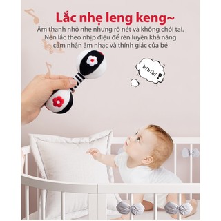 Lục lạc cầm tay 1 đầu và 2 đầu- đồ chơi cầm tay phát triển thị giác - thính giác cho bé