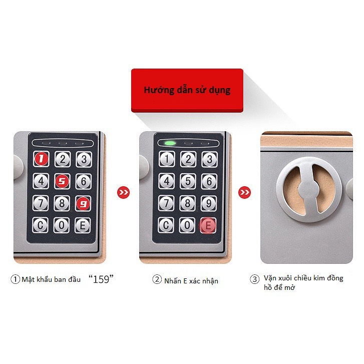 Két sắt mini khoá điện tử 17E, có khe đút tiền, có độ bao mật cao chống cháy nổ