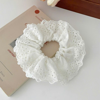 ( HOẢ TỐC HN ) Dây cột tóc ren trắng phồng to scrunchies cỡ lớn sang trọng dễ thương