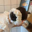 Dây cột tóc ren trắng phồng to scrunchies cỡ lớn sang trọng dễ thương