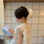 Dây cột tóc ren trắng phồng to scrunchies cỡ lớn sang trọng dễ thương