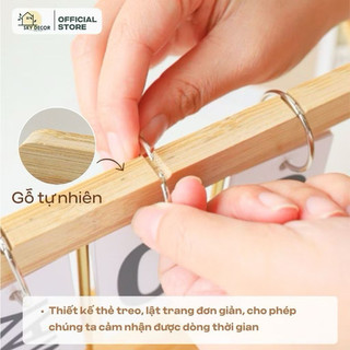 Lịch gỗ để bàn 2024 2025, lịch lật số mini trang trí phong cách tối giản