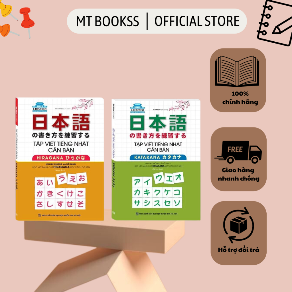 Sách - Combo Tập Viết Tiếng Nhật Căn Bản Katakana + Hiragana