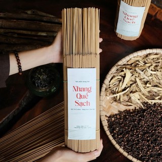 Nhang Quế Trầm Hương Bó 1000 cây Dài 34cm Không Nhuộm Chân Trầm Hương Huế Xưa Xông Nhà, Văn phòng, Nhang trầm sạch