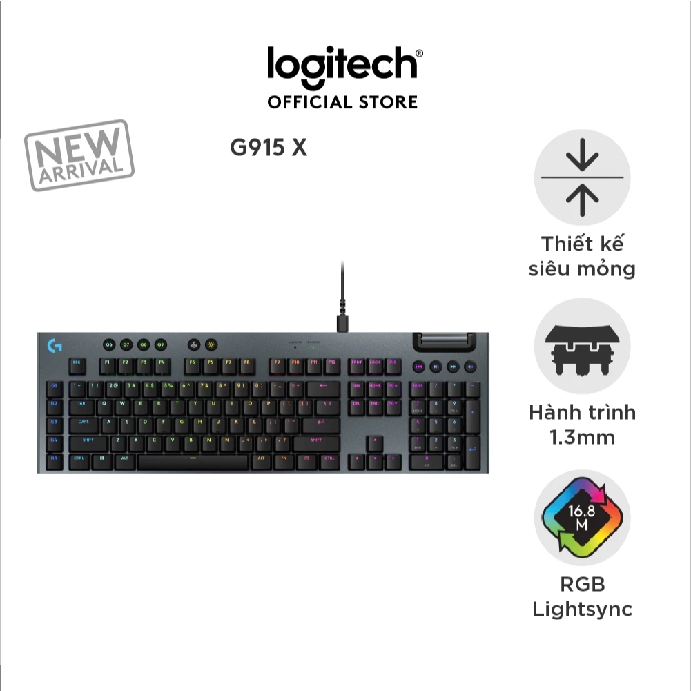 Bàn phím Logitech G915 X Có Dây