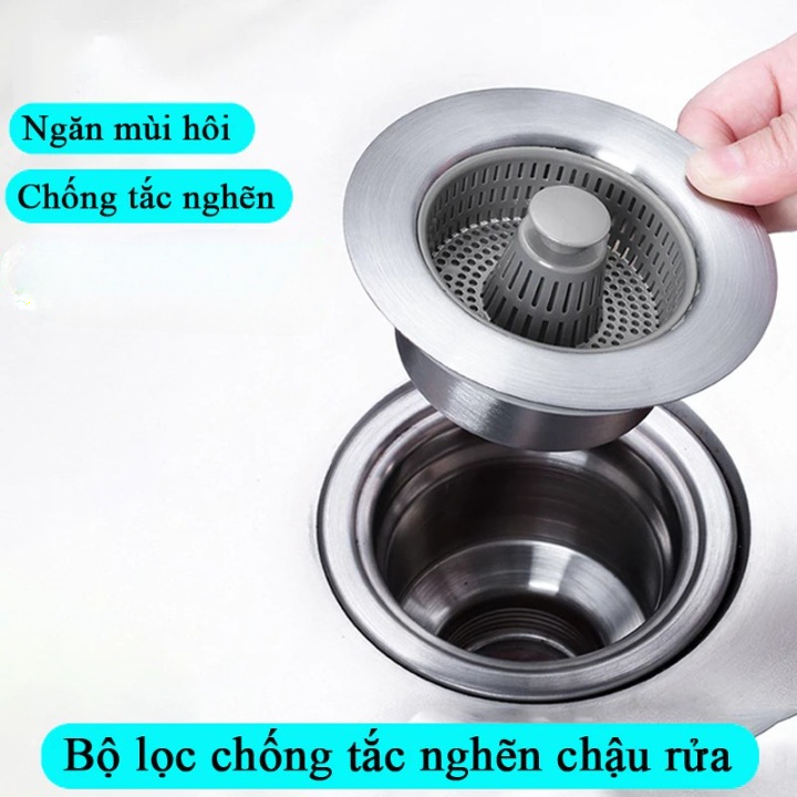 Bộ Lọc Rác Bồn Rửa Bát Inox 304-3in1 - Ngăn mùi hôi côn trùng, chặn ...