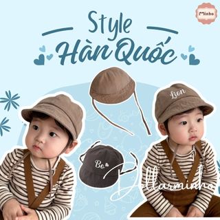 Mũ Vành Thêu Tên cho bé từ sơ sinh đến 18 tháng, mang phong cách Hàn Quốc chất liệu mềm mại cho bé