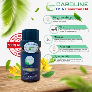 Tinh dầu xông thơm phòng thiên nhiên CAROLINE Hương Hoa Ngọc Lan Tây | Nhập khẩu Mỹ
