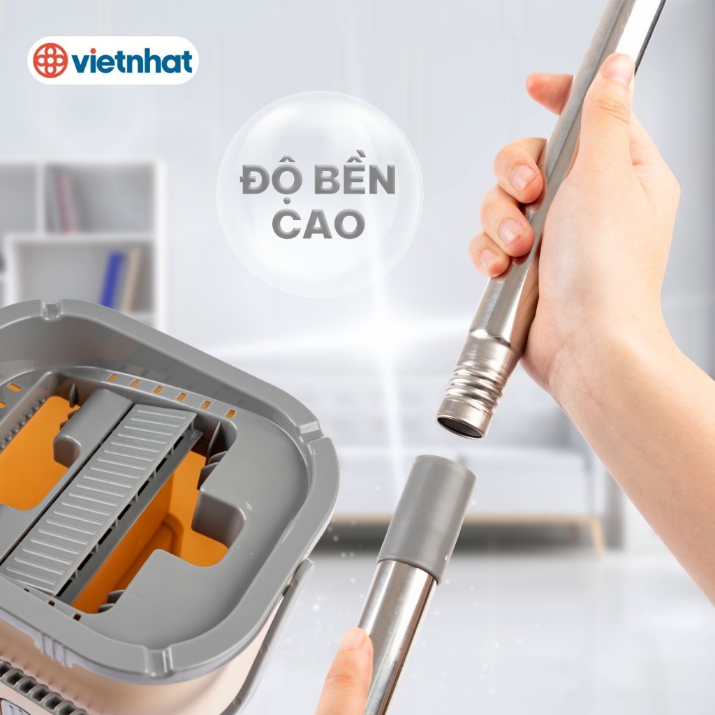 Bộ Chổi Lau Nhà Tự Vắt Đầu Xoay 360 Độ Chính Hãng VIỆT NHẬT (Mã 9560)