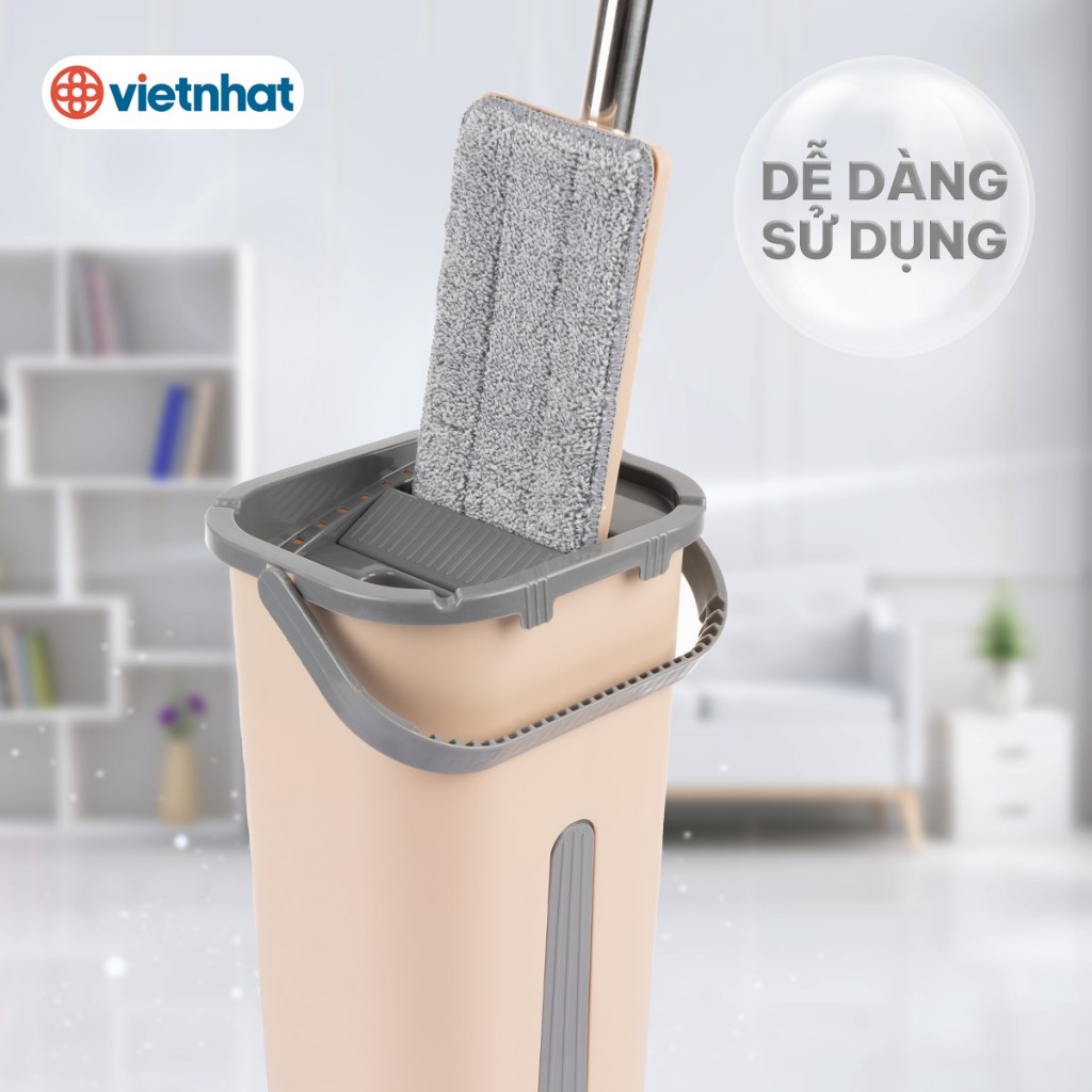 Bộ Chổi Lau Nhà Tự Vắt Đầu Xoay 360 Độ Chính Hãng VIỆT NHẬT (Mã 9560)