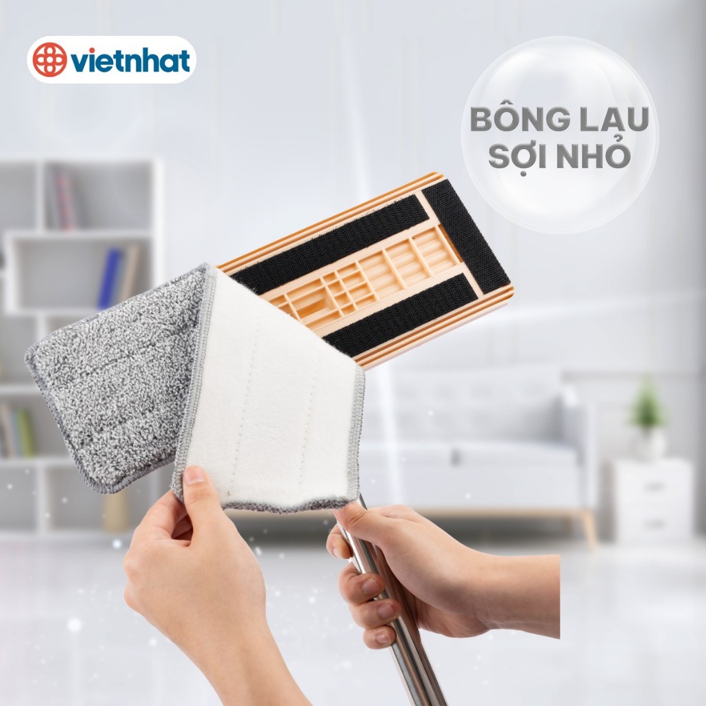 Bộ Chổi Lau Nhà Tự Vắt Đầu Xoay 360 Độ Chính Hãng VIỆT NHẬT (Mã 9560)