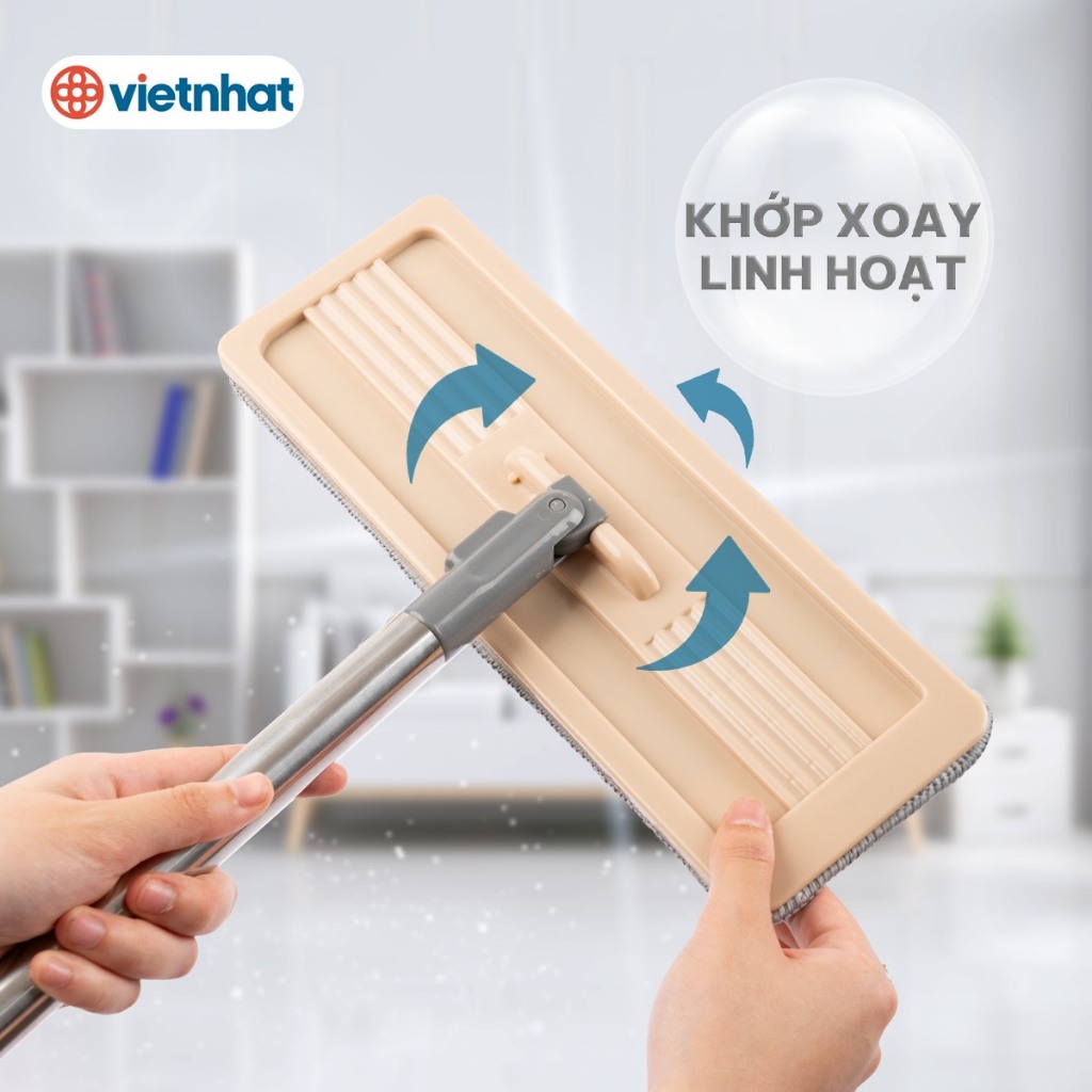 Bộ Chổi Lau Nhà Tự Vắt Đầu Xoay 360 Độ Chính Hãng VIỆT NHẬT (Mã 9560)