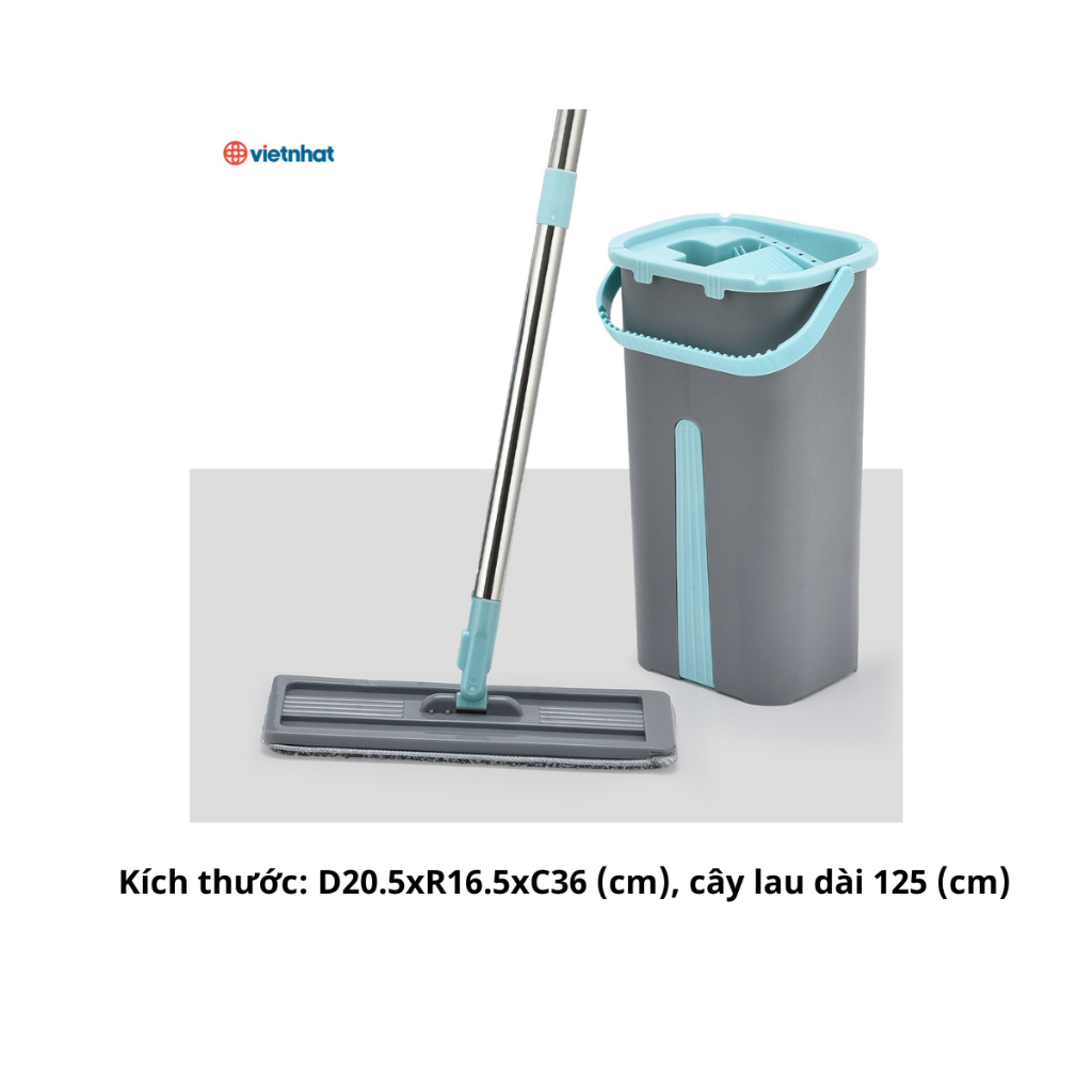 Bộ Chổi Lau Nhà Tự Vắt Đầu Xoay 360 Độ Chính Hãng VIỆT NHẬT (Mã 9560)